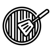 Grilled spatula icon, outline style vector