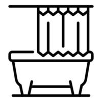 Hygiene shower curtain icon, outline style vector