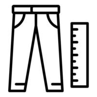 icono de reparación de pantalones, estilo de contorno vector