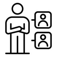 Mentor skill icon, outline style vector