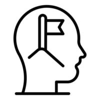 Mind flag mentor icon, outline style vector