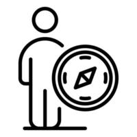 Mentor teach navigation icon, outline style vector