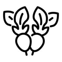 Radish icon, outline style vector