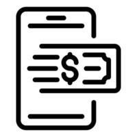 Fast phone payment icon, outline style vector