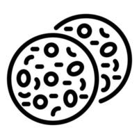 icono de galletas de grano, estilo de esquema vector
