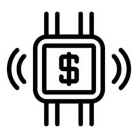 Mobile payment icon, outline style vector