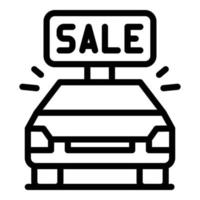 Car on sale icon, outline style vector