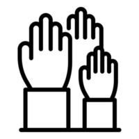 Auction hands icon, outline style vector