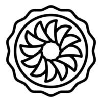 Tart apple pie icon, outline style vector