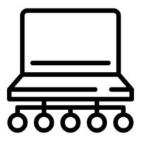 Computer training icon, outline style vector