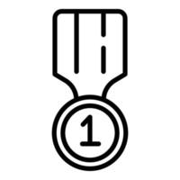 Mentor gold medal icon, outline style vector