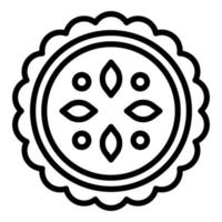 Top view apple pie icon, outline style vector