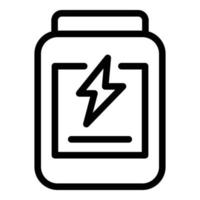 Sport nutrition energy jar icon, outline style vector