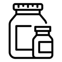 Sport nutrition amino jar icon, outline style vector