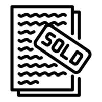 Sale contract icon, outline style vector
