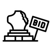 Museum auction icon, outline style vector