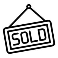 Sold sign icon, outline style vector