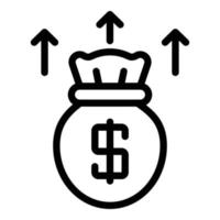 Raise profit icon, outline style vector