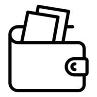 Pocket wallet icon, outline style vector