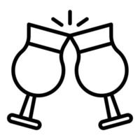 Cheers friend pub icon, outline style vector