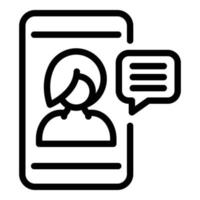 Phone training icon, outline style vector
