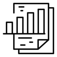 Office graph report icon, outline style vector