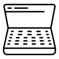 Laptop report icon, outline style vector