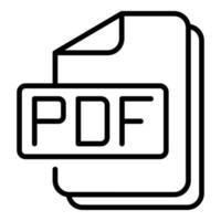 icono de informe pdf en línea, estilo de esquema vector