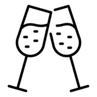 Cheers alcohol drink icon, outline style vector