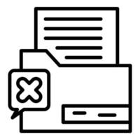 Reject folder report icon, outline style vector