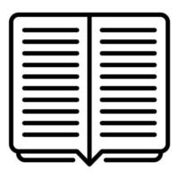 Open book report icon, outline style vector