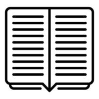 icono de informe de libro abierto, estilo de esquema vector