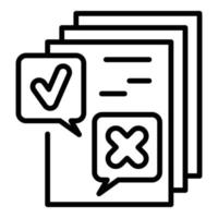 icono de informe de papel de rechazo, estilo de contorno vector