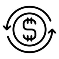 Dollar currency icon, outline style vector