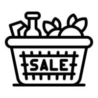 Cart sale icon, outline style vector