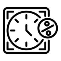 Time rate icon, outline style vector