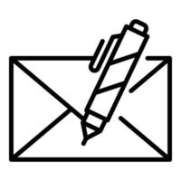 Envelope report icon, outline style vector