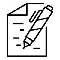 Writing report icon, outline style vector