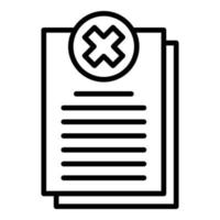 Rejected report icon, outline style vector