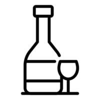 icono de botella de vino de restaurante, estilo de esquema vector