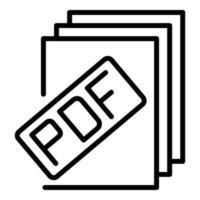 icono de informe de archivo pdf, estilo de esquema vector