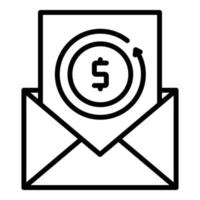 Money report icon, outline style vector