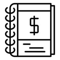 Notebook money report icon, outline style vector