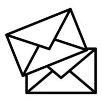 icono de informe de correo, estilo de esquema vector