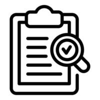 Check clipboard icon, outline style vector