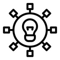 Idea generation icon, outline style vector