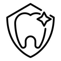 icono de escudo dental, estilo de contorno vector