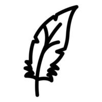 Quill feather icon, outline style vector