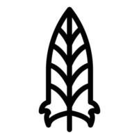 icono de pluma tribal, estilo de esquema vector