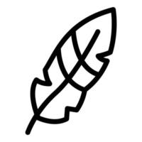 Bird feather icon, outline style vector